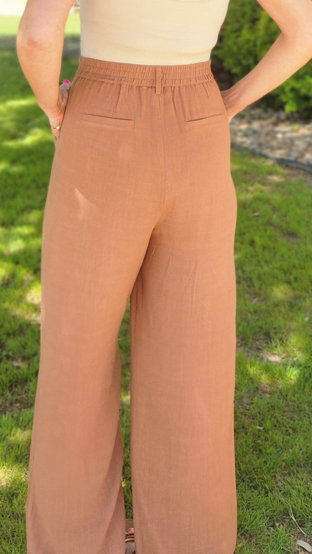 Strut Your Stuff Linen Pants-Bran