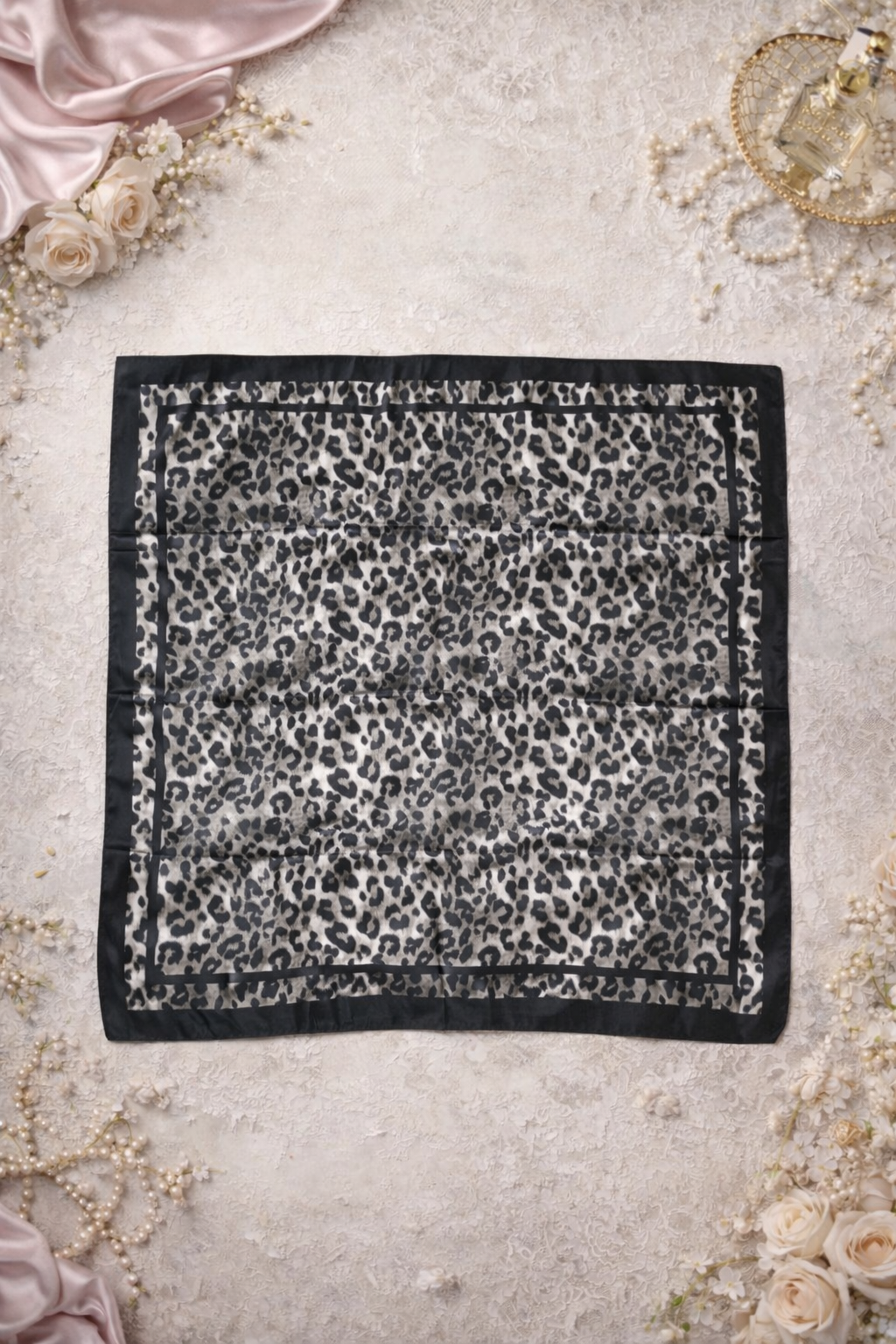 Leopard Satin Scarf