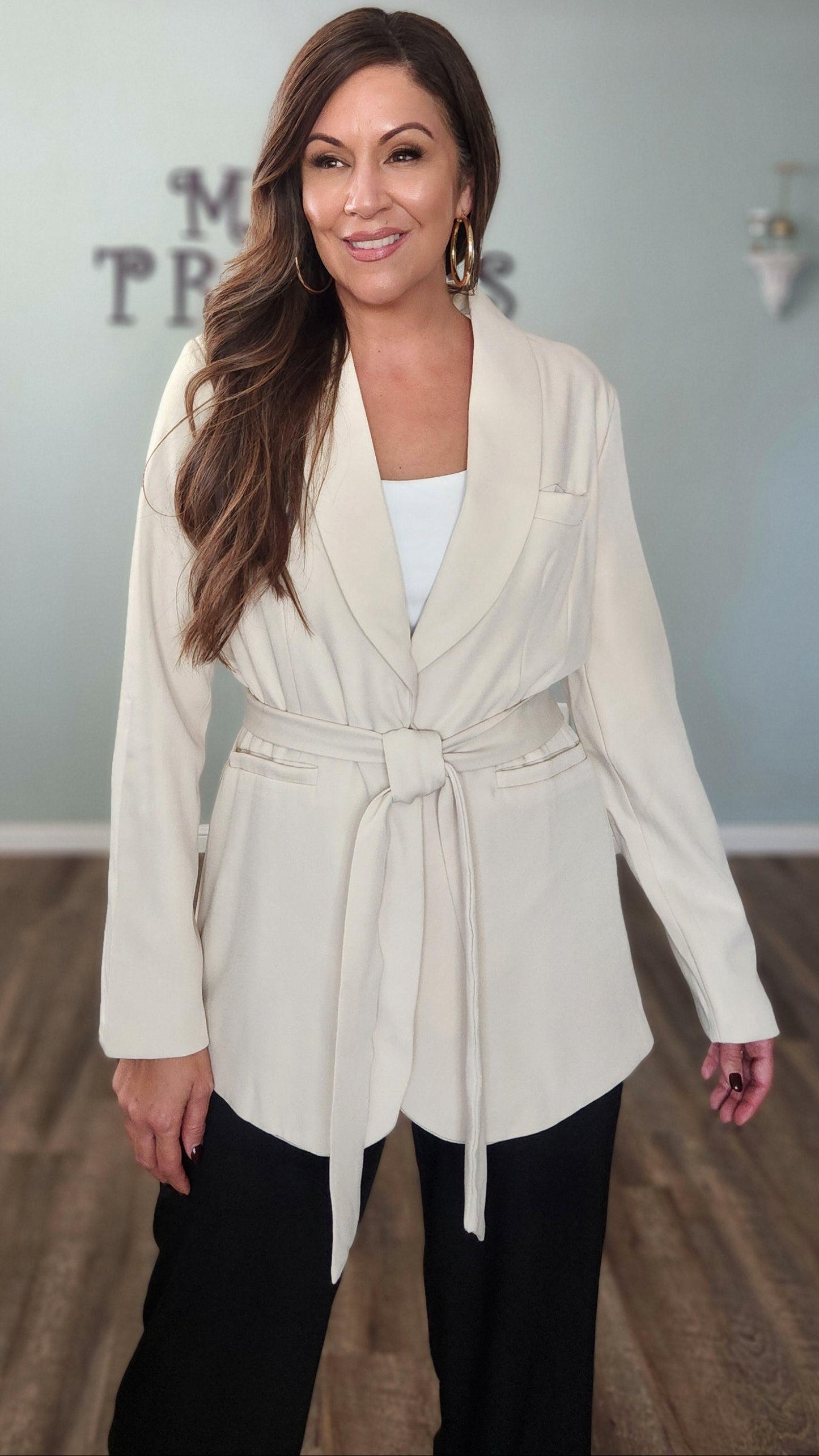The Sculpted Silhouette Cream Blazer Jacket