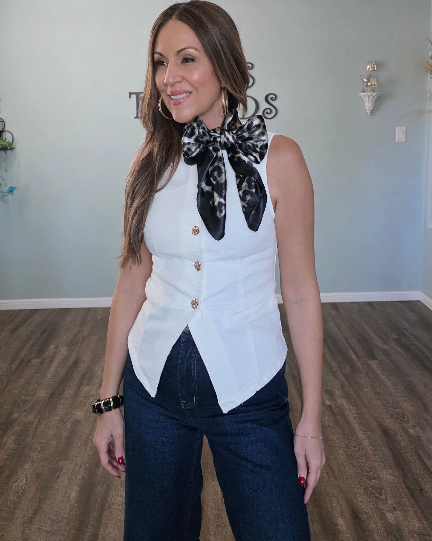 Leopard Satin Scarf