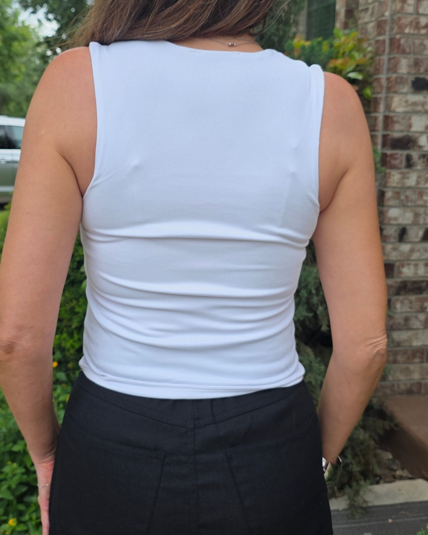 The On Repeat Tank-White