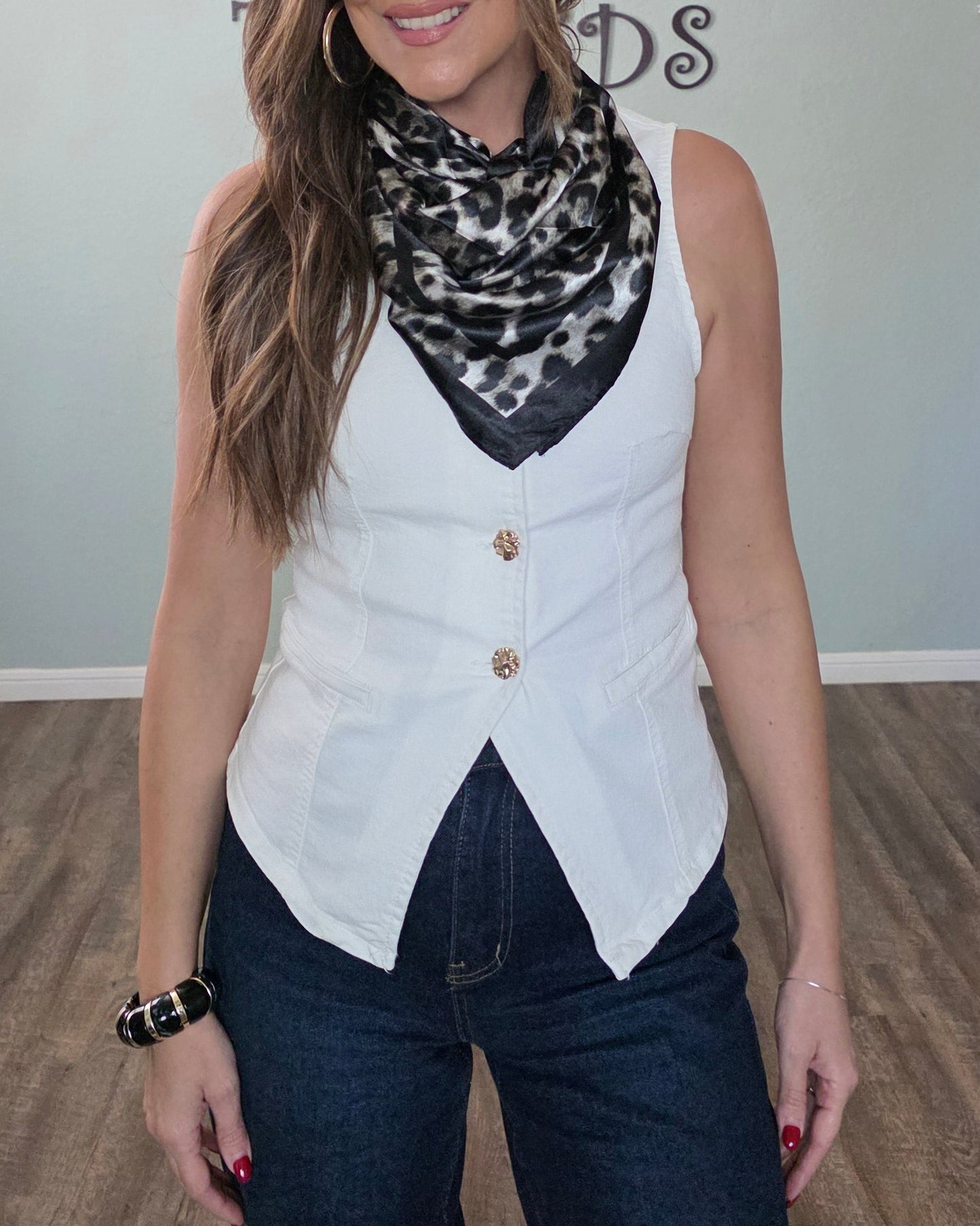 Leopard Satin Scarf