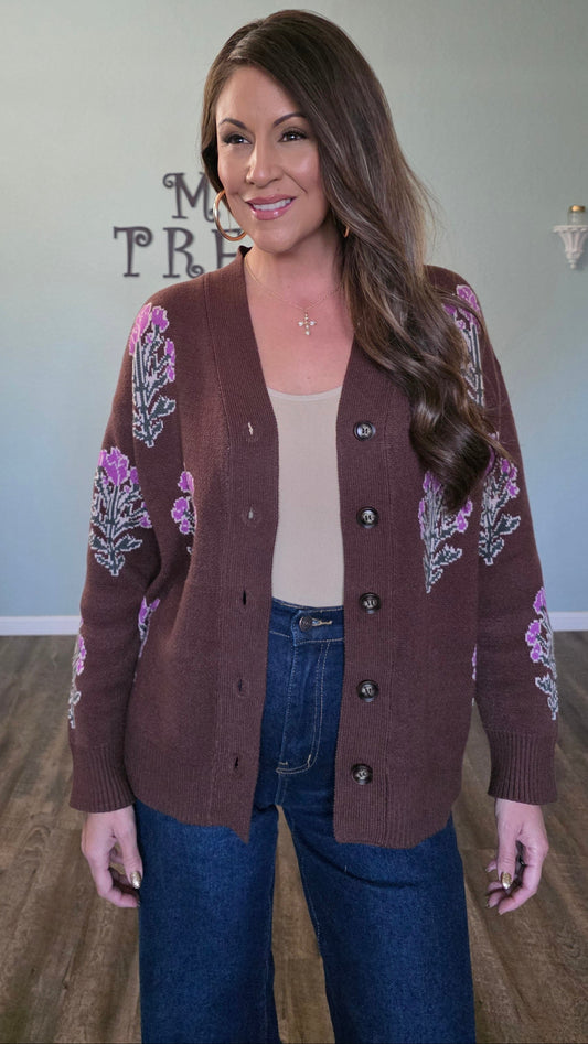 Feel Good Knit Cardigan-Chocolate Brown