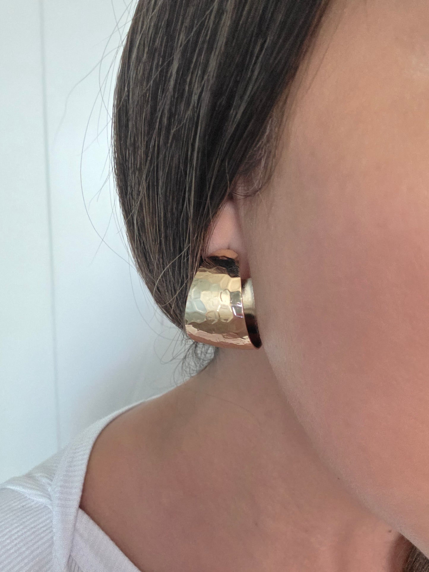 Bold Elegance Hammered Hoops-Gold